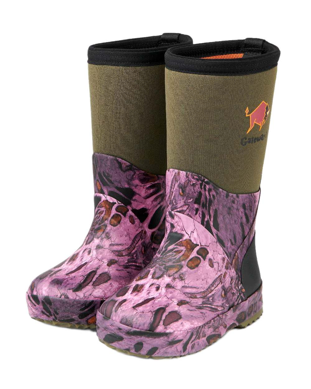 Prym1 Pink Out Coloured Gateway1 Wetland Master Kids 12 7mm Wellingtons on white background 