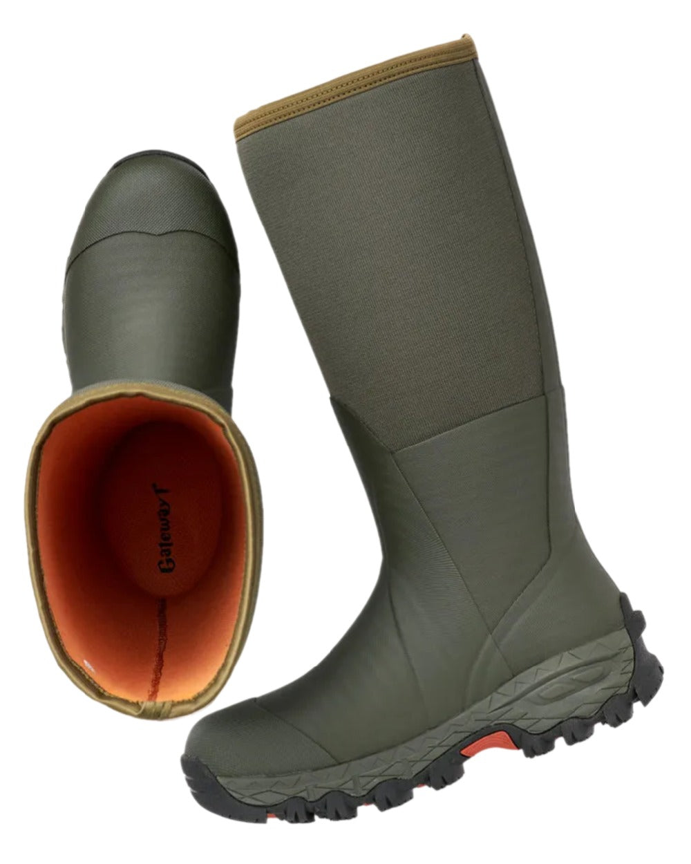 Dark Green Coloured Gateway1 Woodbeater 18" 7mm Wellingtons on white background 