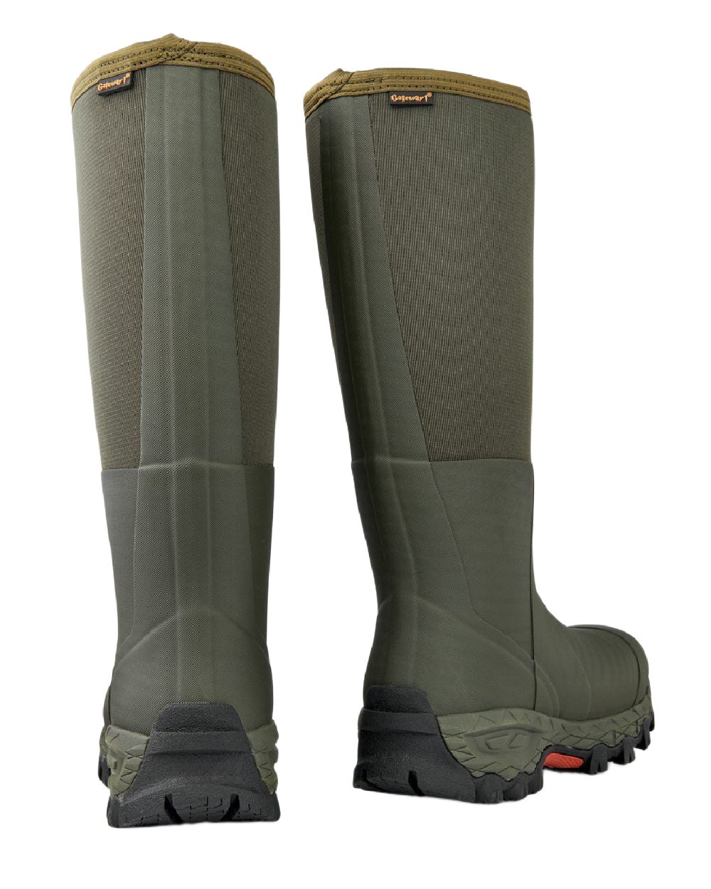 Dark Green Coloured Gateway1 Woodbeater 18" 7mm Wellingtons on white background 
