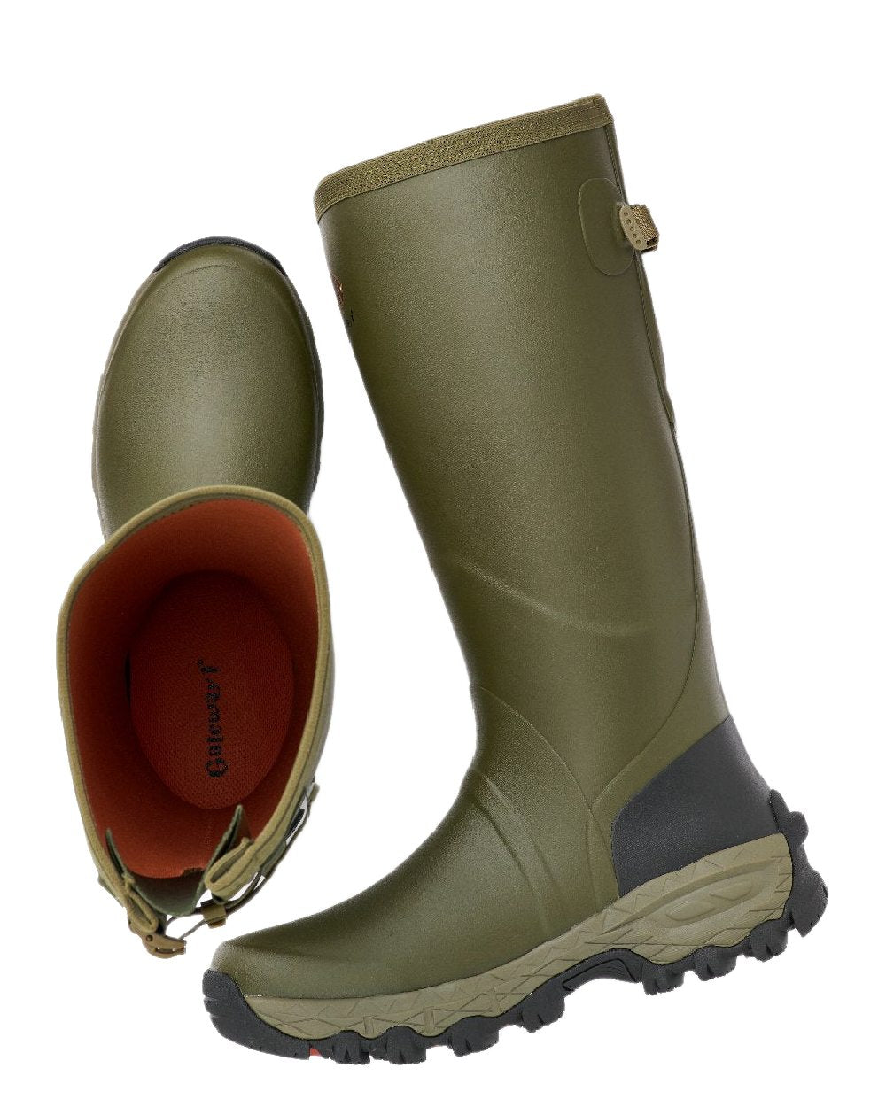 Olive Coloured Gateway1 Woodstalker 18&quot; Wellingtons on white background 