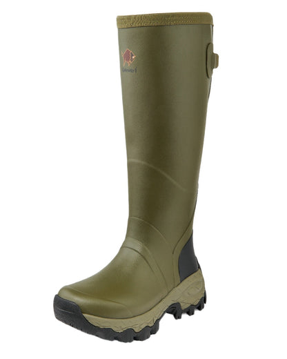 Olive Coloured Gateway1 Woodstalker Lady 17" Wellingtons on white background 