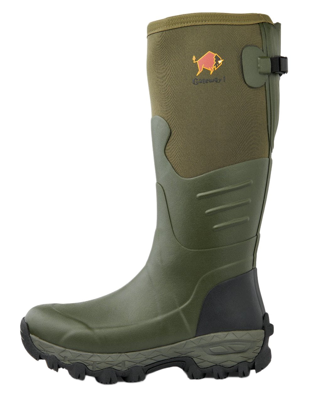Khaki Coloured Gateway1 Woodwalker Wide 18&quot; 4mm Wellingtons on white background 