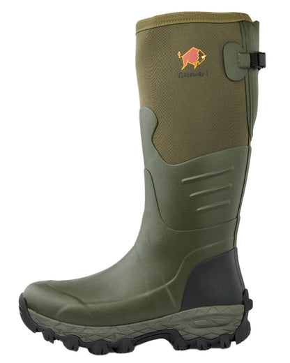 Khaki Coloured Gateway1 Woodwalker Wide 18&quot; 4mm Wellingtons on white background 