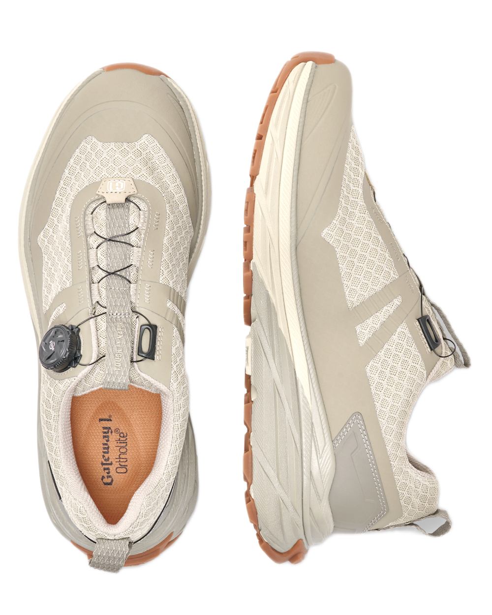 Beige coloured Gateway1 Cirrus 3" G1 Speed Lacing Shoes on white background 