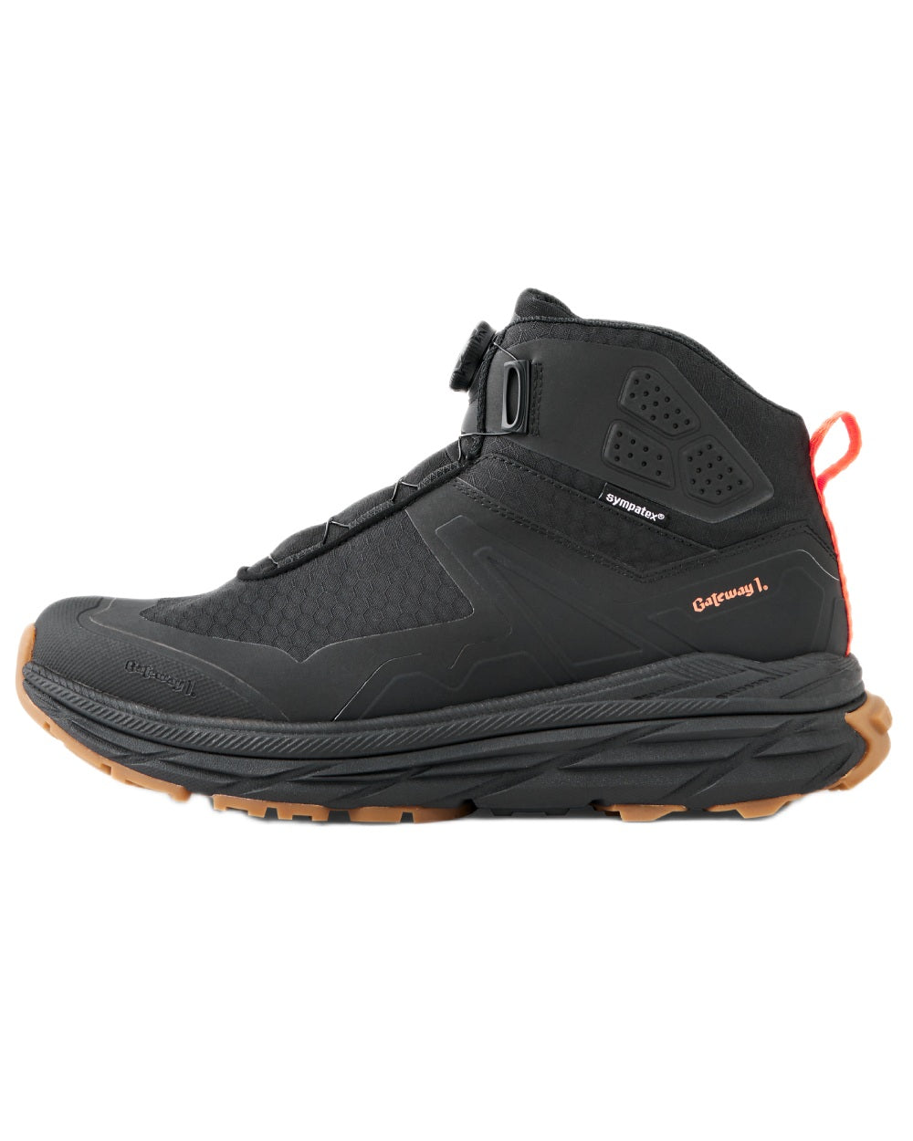 Black coloured Gateway1 Cirrus 5" G1 Speed Lacing Boots on white background 