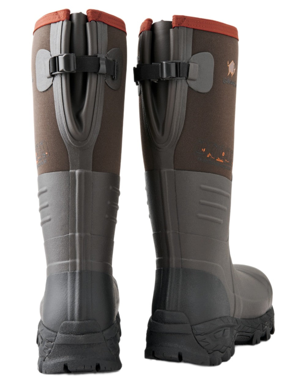 Brown coloured Gateway1 Country 17" 4mm Nano ST PR Wellingtons on white background 