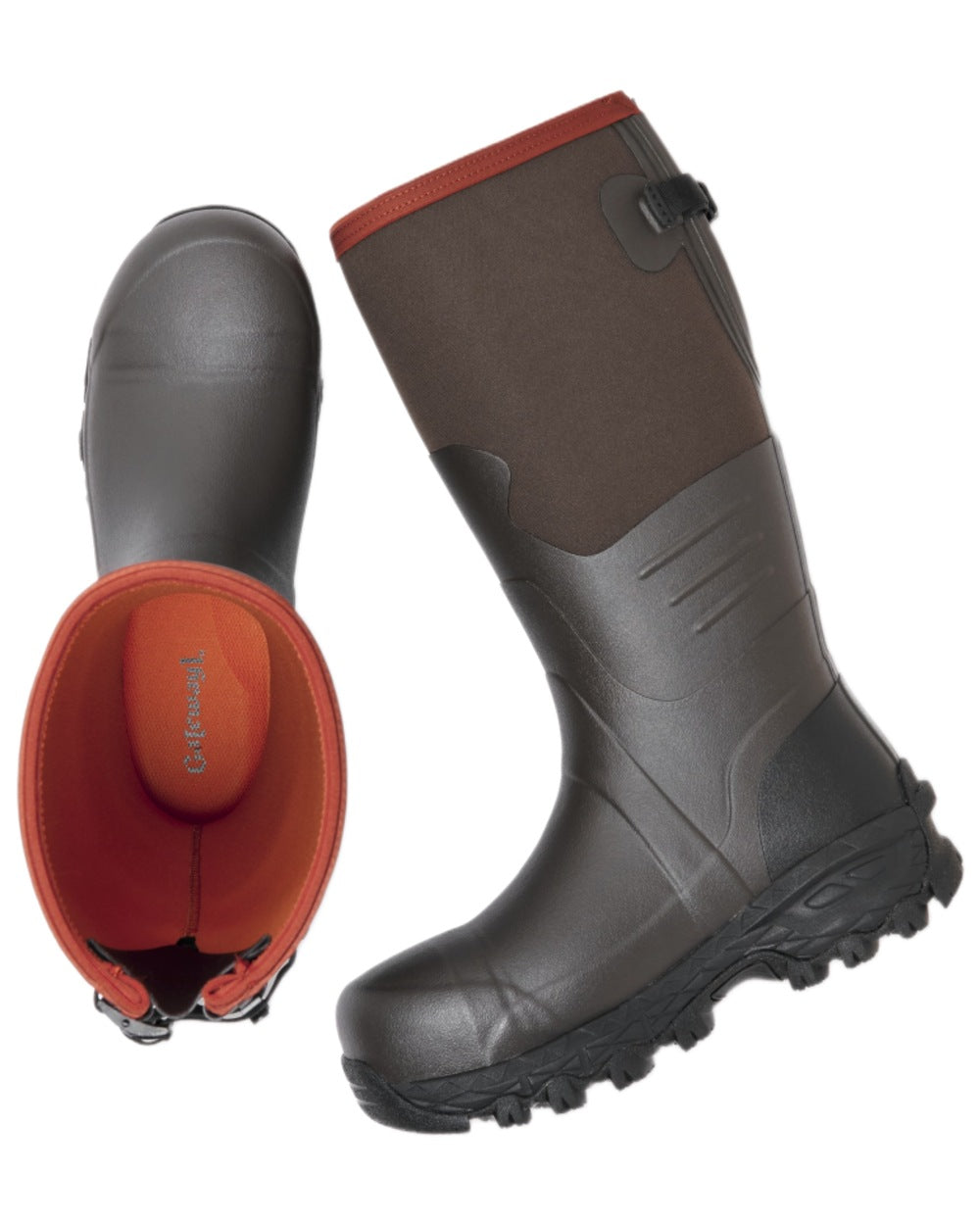 Brown coloured Gateway1 Country 17" 4mm Nano ST PR Wellingtons on white background 