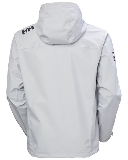 Grey Fog coloured Helly Hansen Mens Crew Hooded Jacket 2.0 on white background 
