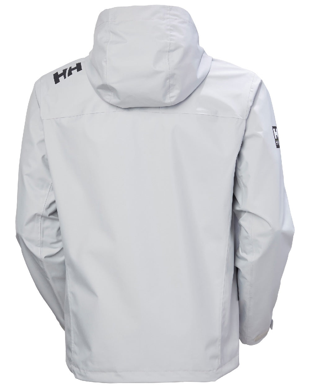 Grey Fog coloured Helly Hansen Mens Crew Hooded Jacket 2.0 on white background 