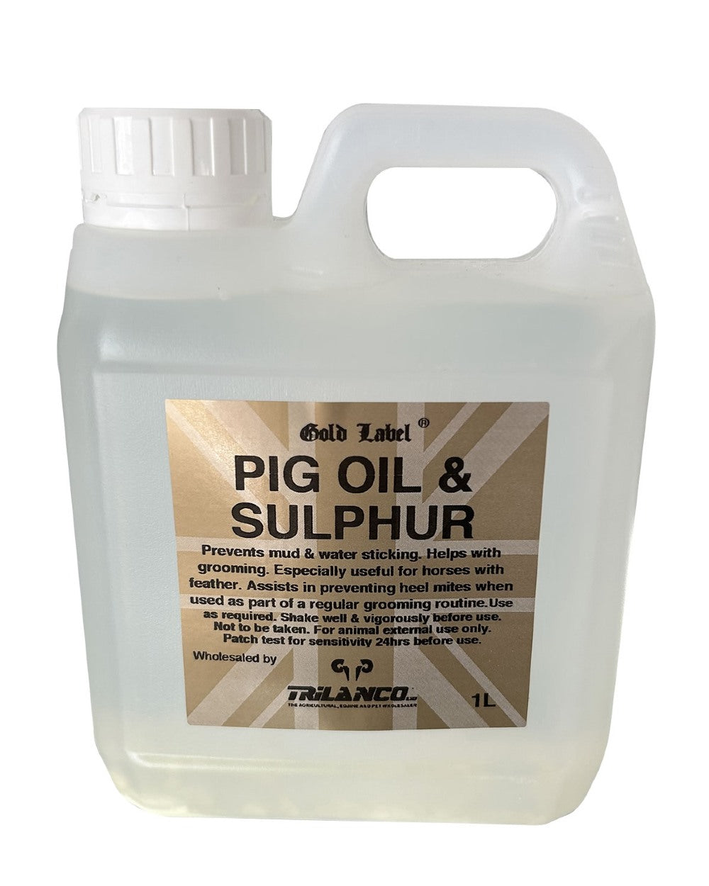 Gold Label Pig Oil And Sulphur 1kg on white background