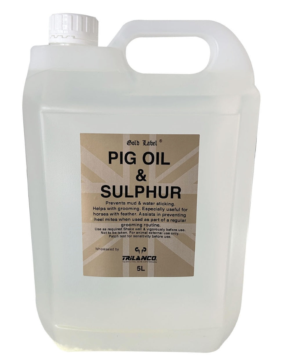 Gold Label Pig Oil And Sulphur 5L on white background