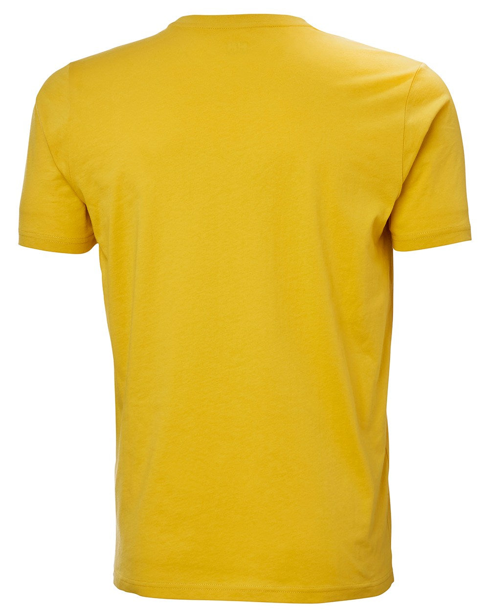 Gold Rush Coloured Helly Hansen Mens Logo T-Shirt On A White Background 