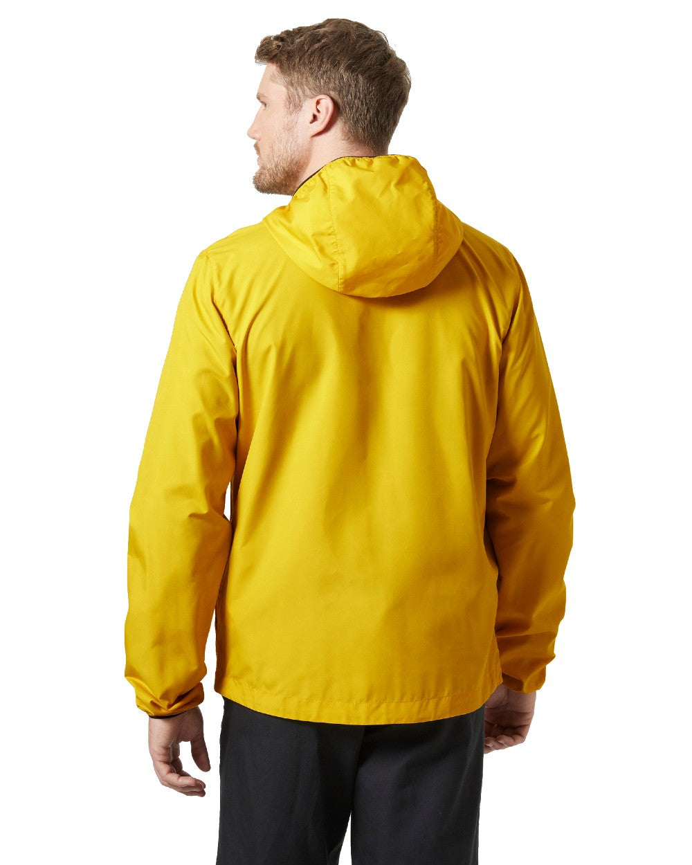 Gold Rush coloured Helly Hansen Mens Salt Striped Windbreaker Jacket on white background 