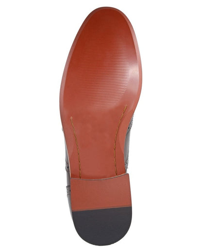 Mid Brown coloured Goor Mens 5 Eye Wing Capped Brogue Oxford Shoes on white background 