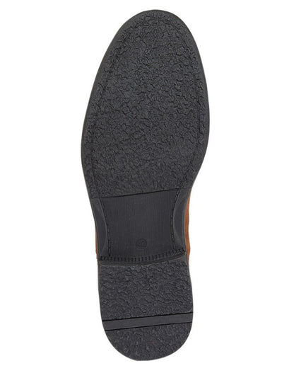 Tan coloured Goor Mens Twin Gusset Brogue Ankle Boots on white background 