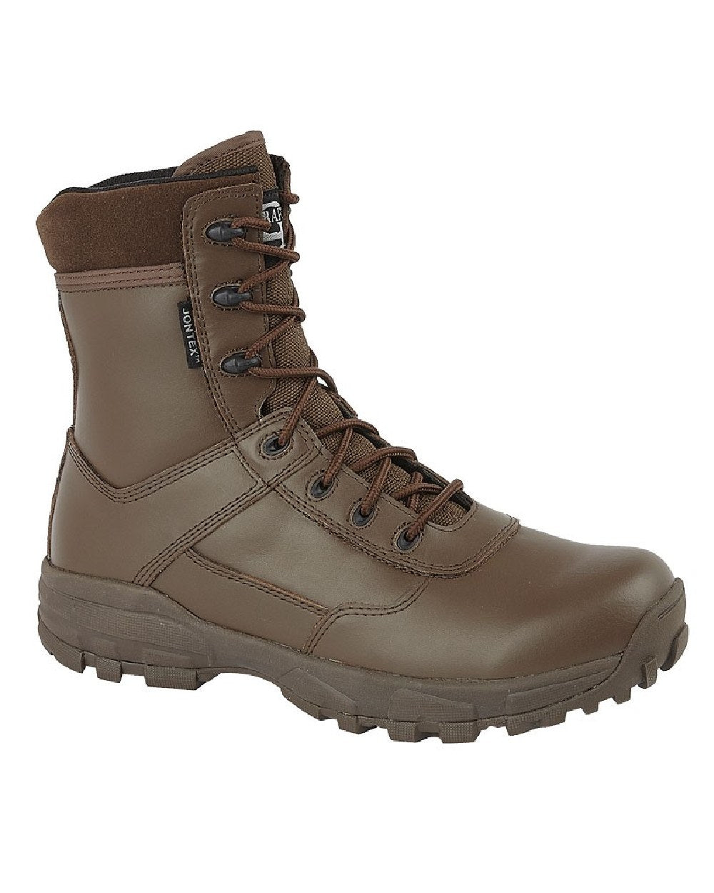 Brown coloured Grafters Ambush Lightweight Waterproof Combat Boots on white background 