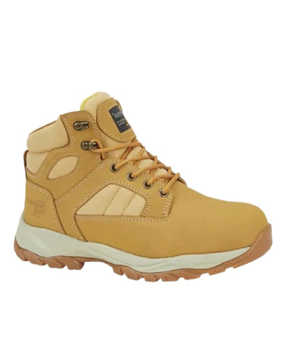 Honey coloured Grafters Mens Action Nubuck Safety Ankle Boots on white background 