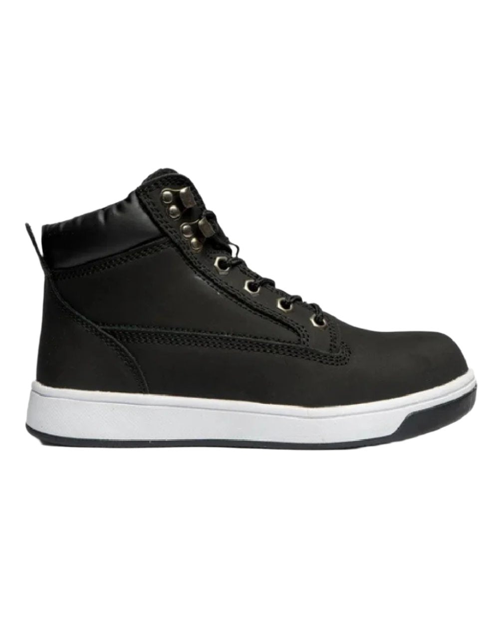 Black coloured Grafters Safety Trainer Boots on white ackground 