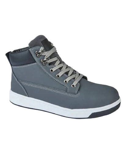 Grey coloured Grafters Safety Trainer Boots on white ackground 