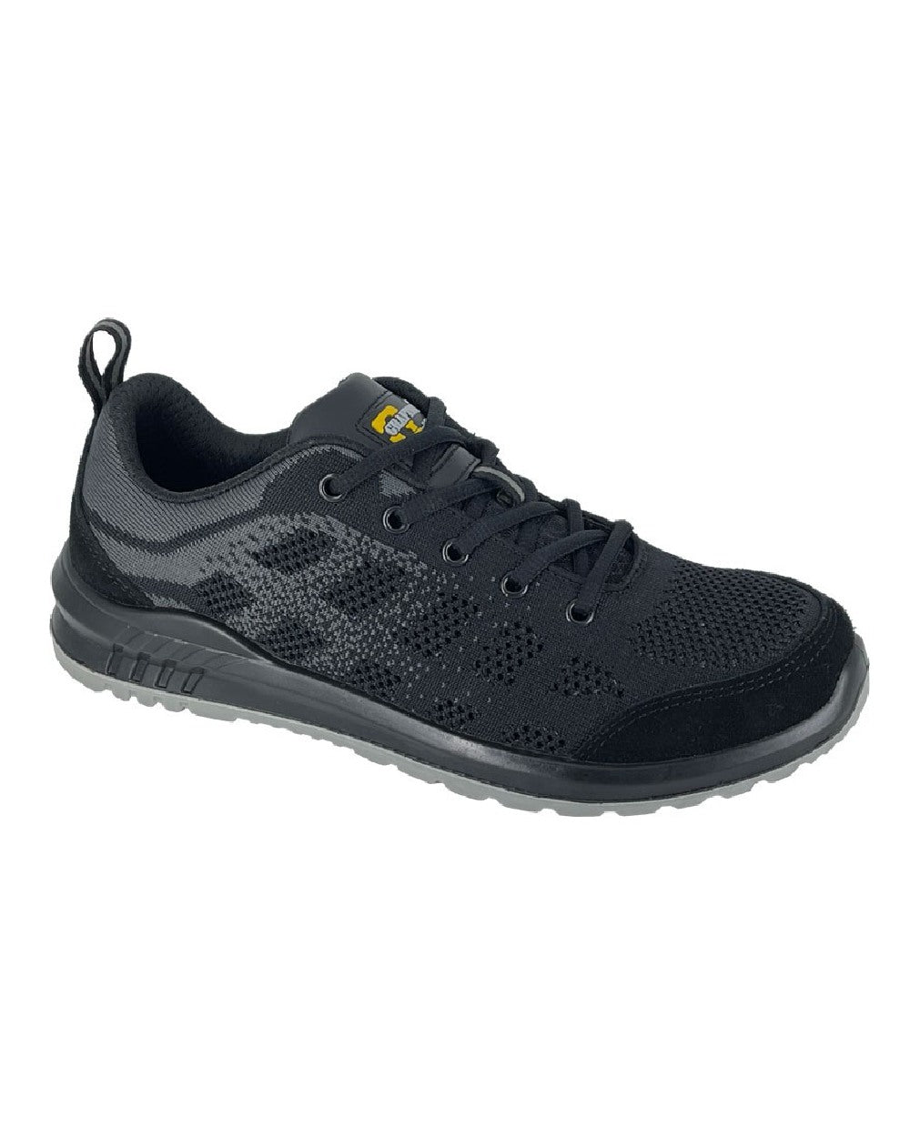 Black Grey coloured Grafters Safety Trainer Shoes on white background 