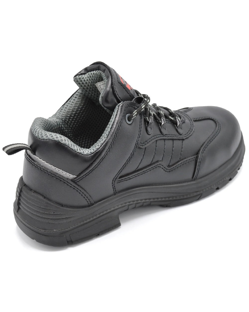 Grafters Super Wide Steel Toe Cap Leather Safety Trainers in Black