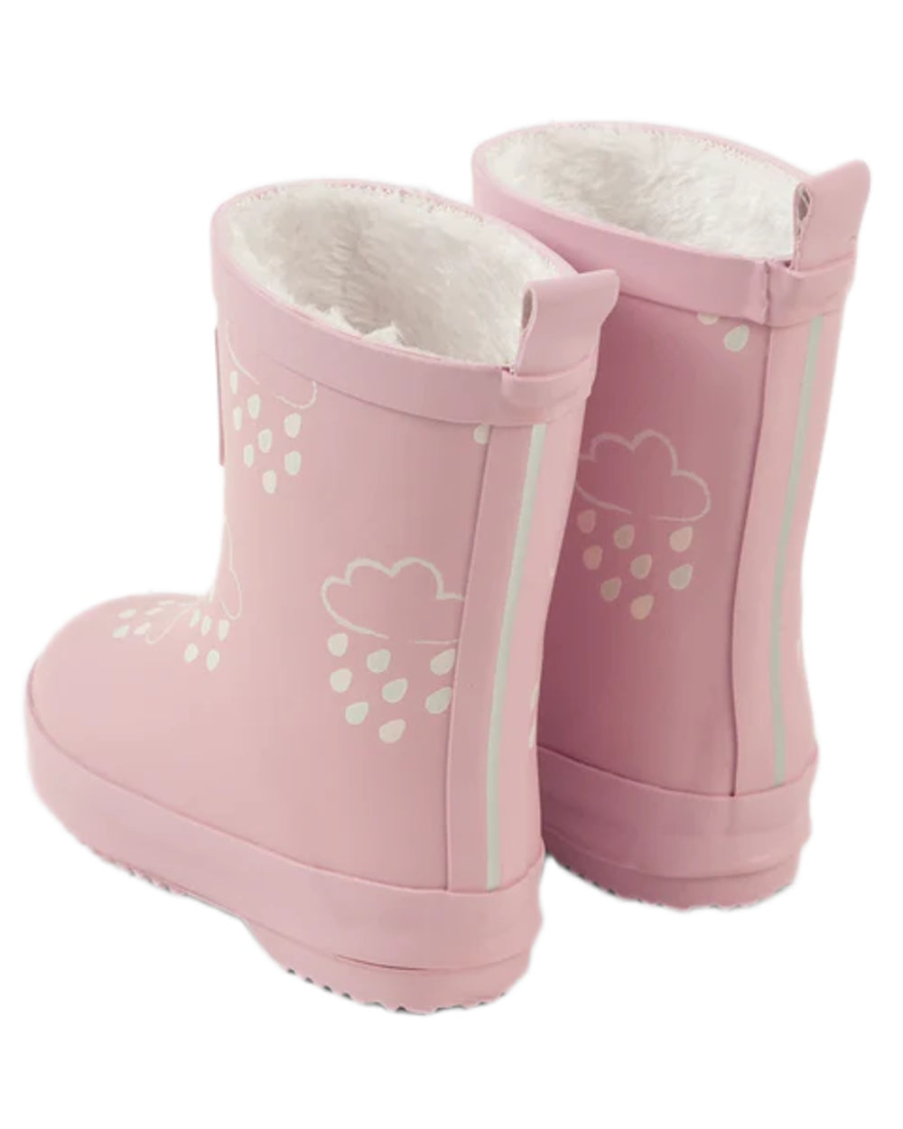 Baby Pink coloured Grass &amp; Air Childrens Colour-Changing Wellies on white background 