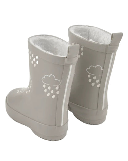 Geothermal Grey coloured Grass &amp; Air Childrens Colour-Changing Wellies on white background 