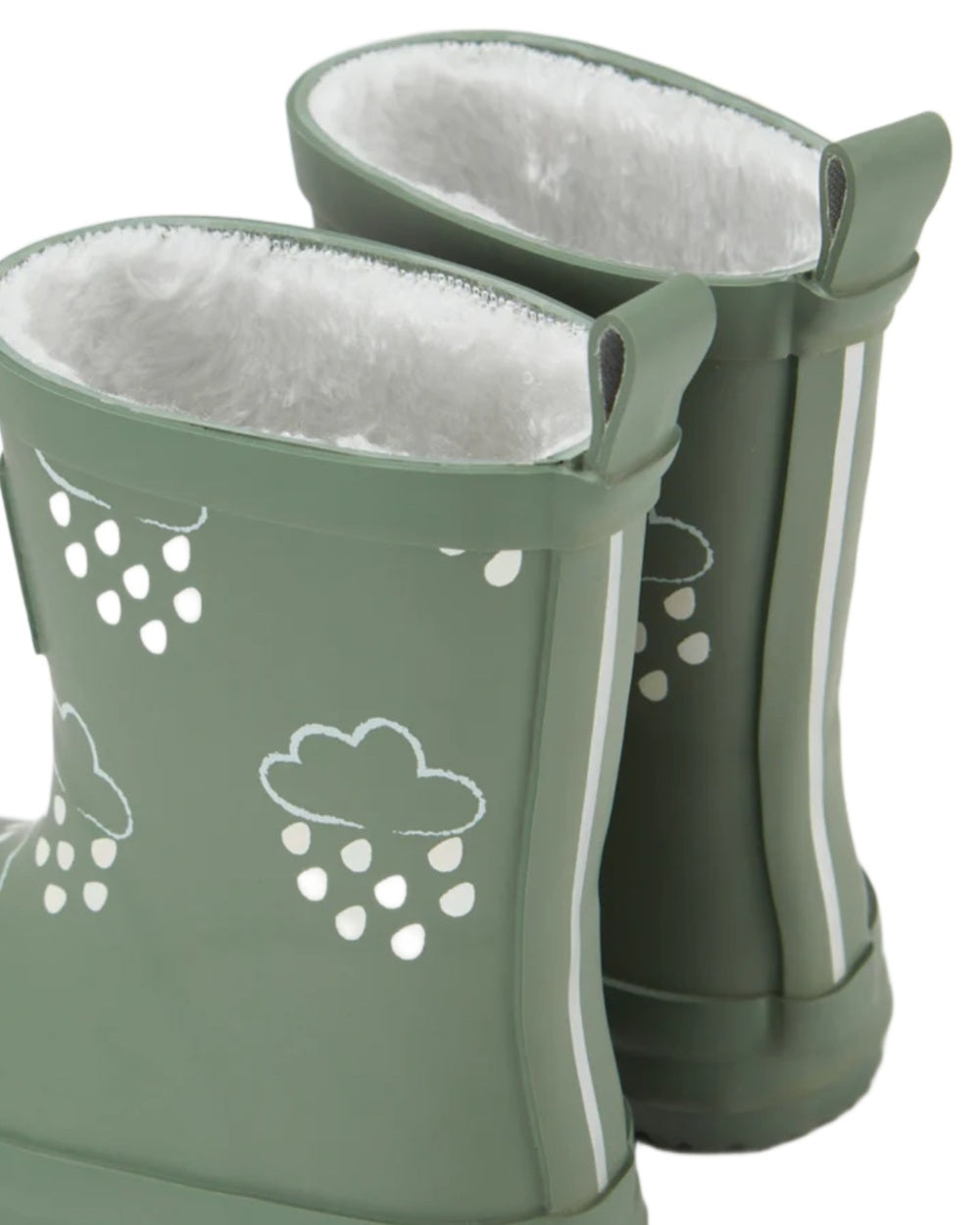 Khaki coloured Grass &amp; Air Childrens Colour-Changing Wellies on white background 