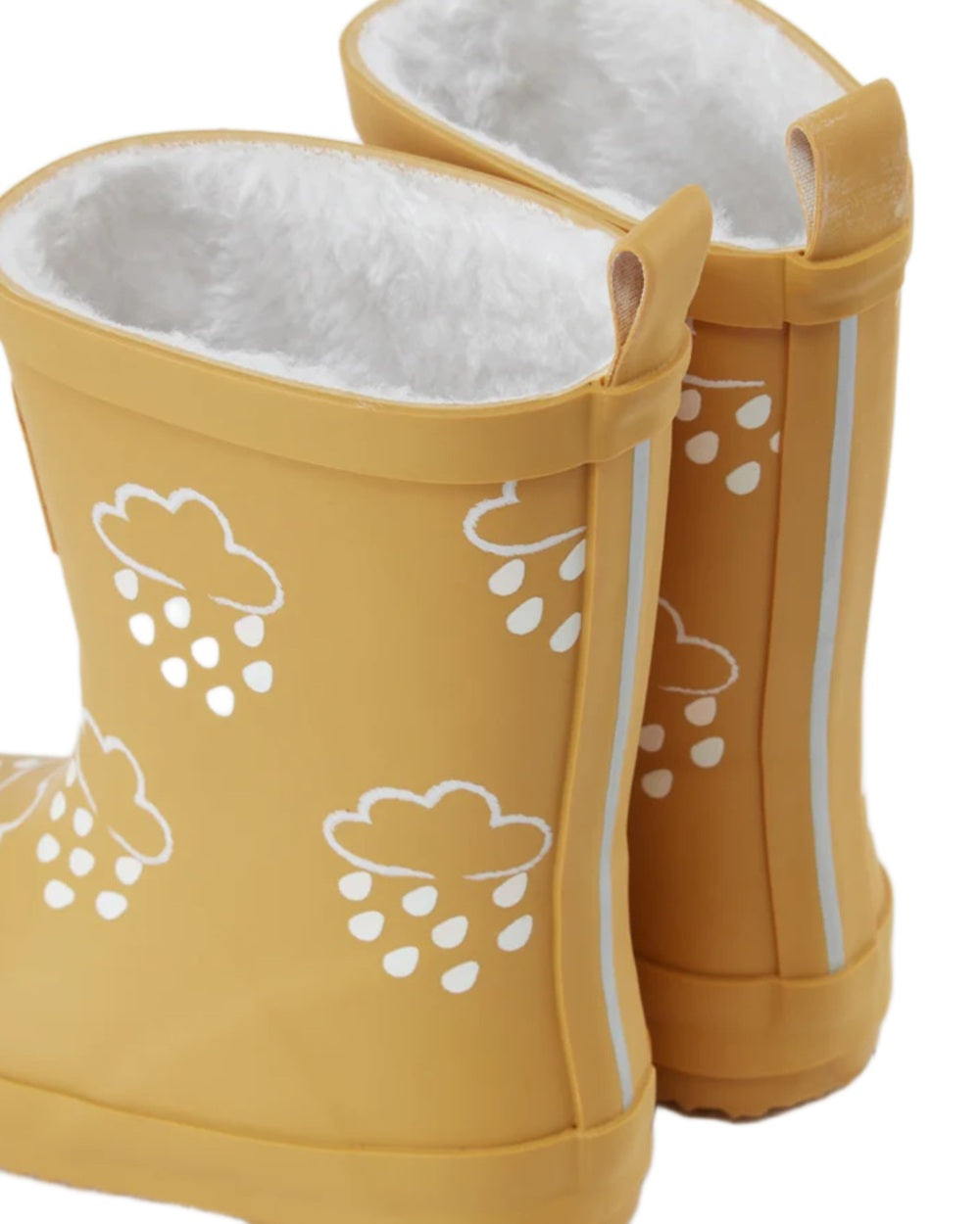 Ochre coloured Grass &amp; Air Childrens Colour-Changing Wellies on white background 