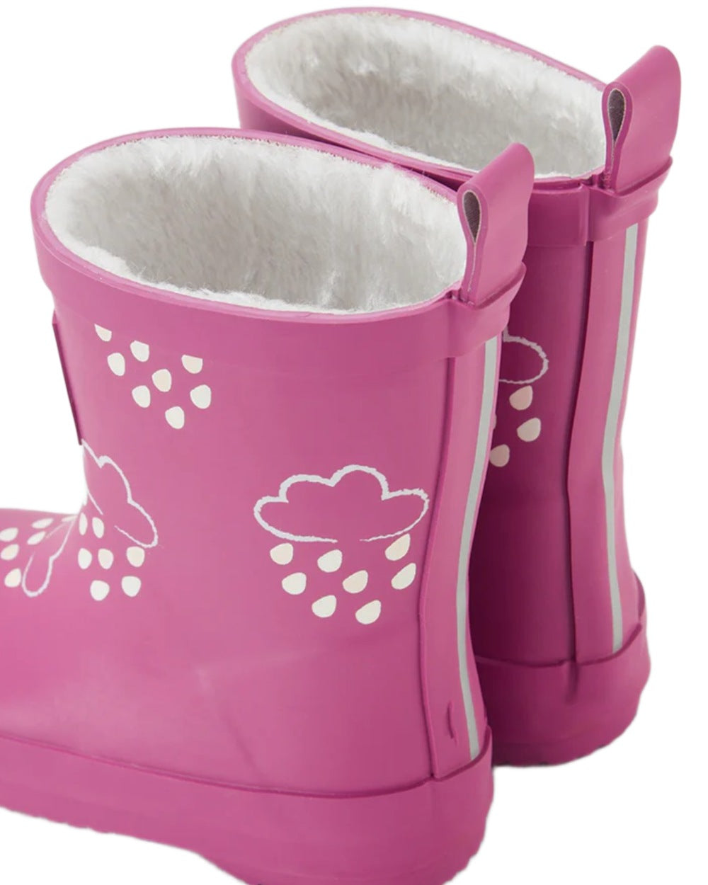 Orchid Pink coloured Grass &amp; Air Childrens Colour-Changing Wellies on white background 