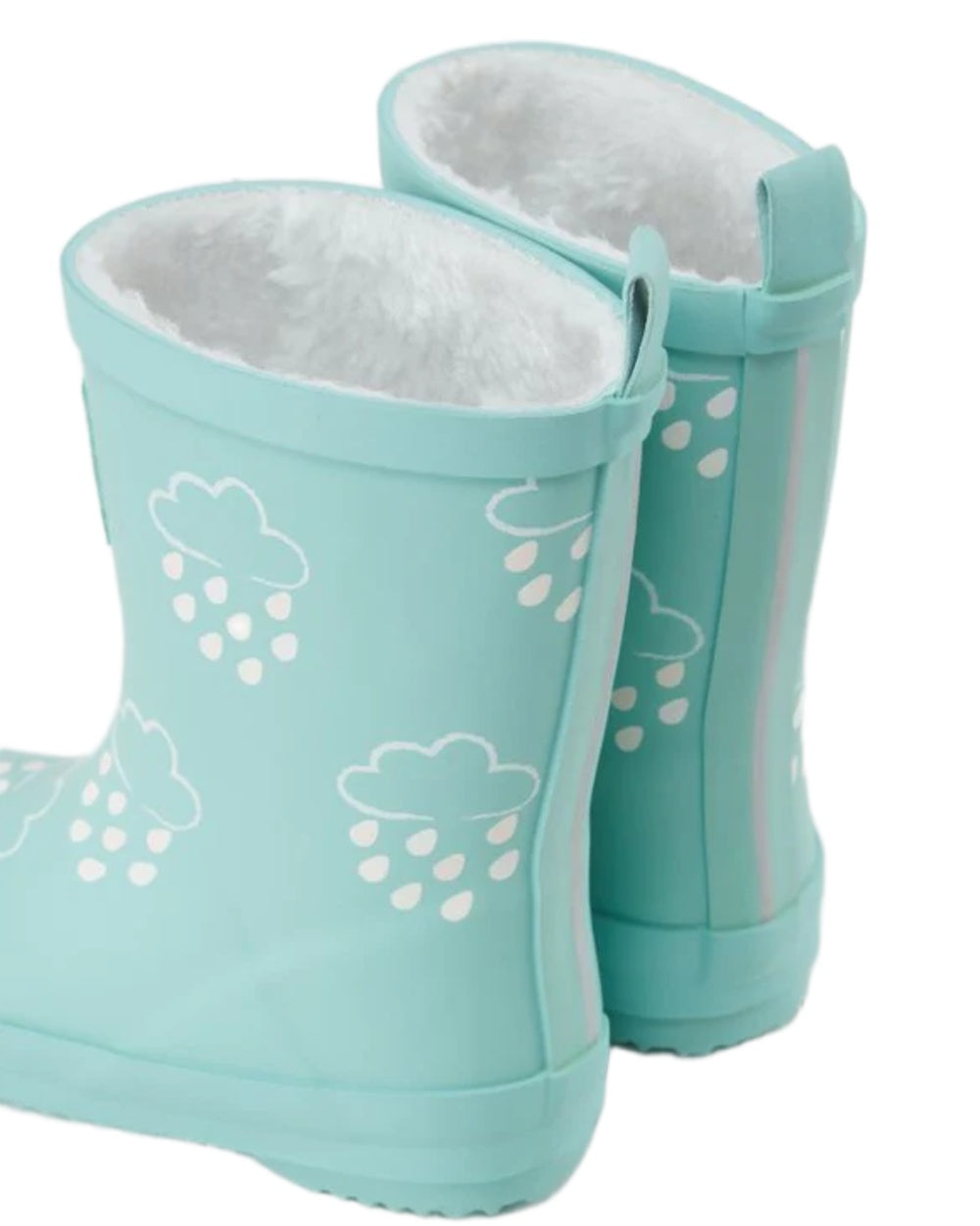 Pistachio coloured Grass &amp; Air Childrens Colour-Changing Wellies on white background 