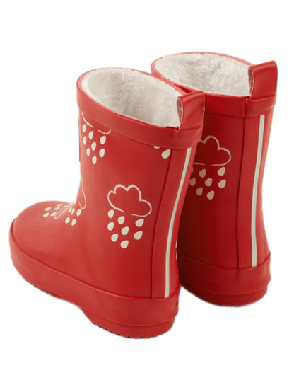 Red coloured Grass &amp; Air Childrens Colour-Changing Wellies on white background 