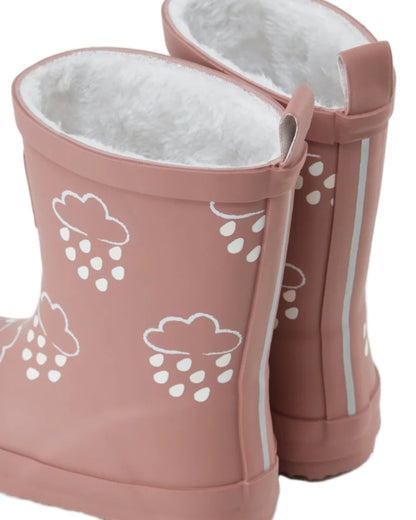 Rose coloured Grass &amp; Air Childrens Colour-Changing Wellies on white background 