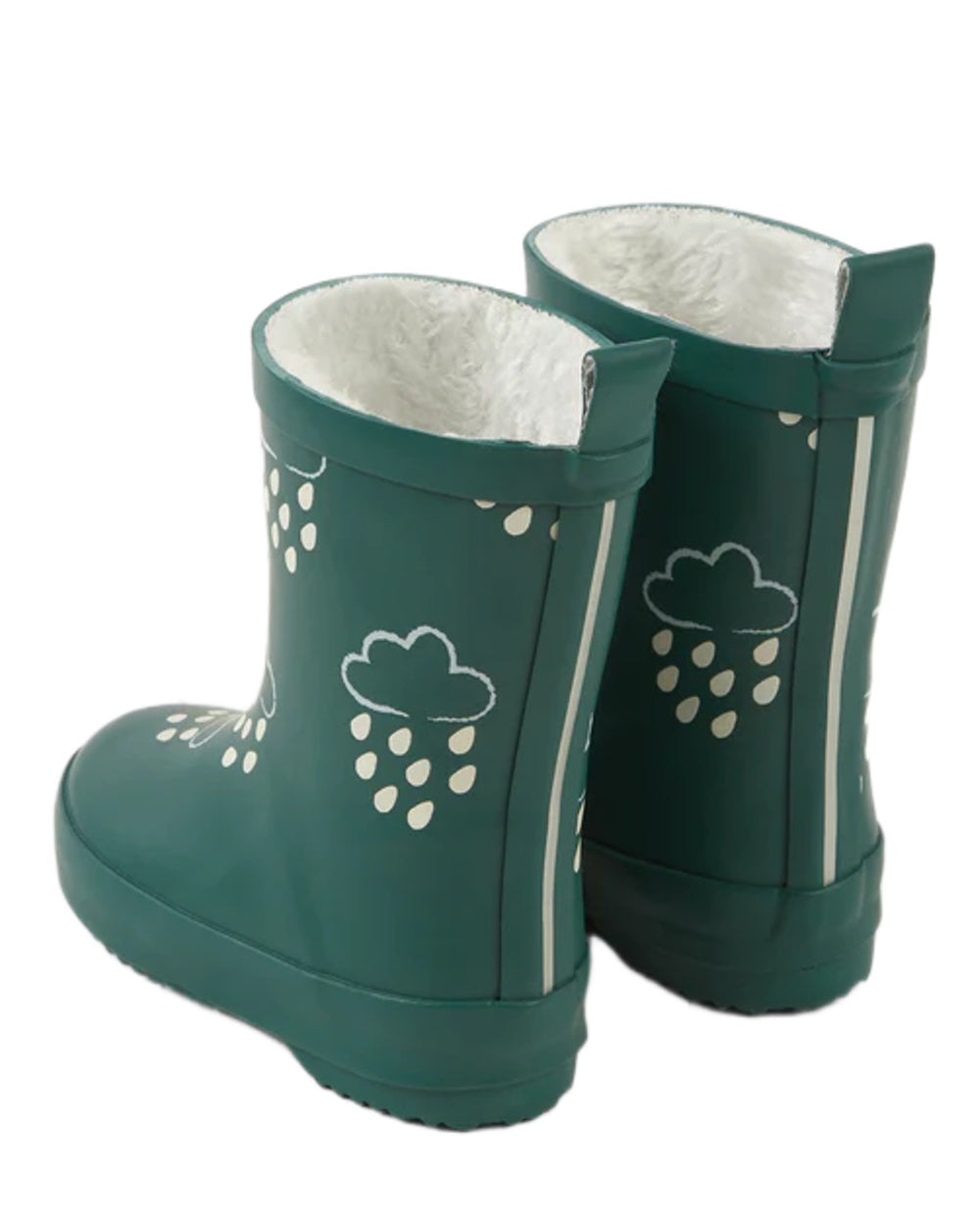 Spruce Green coloured Grass &amp; Air Childrens Colour-Changing Wellies on white background 