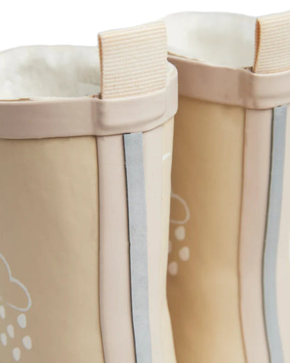 Stone coloured Grass &amp; Air Childrens Colour-Changing Wellies on white background 