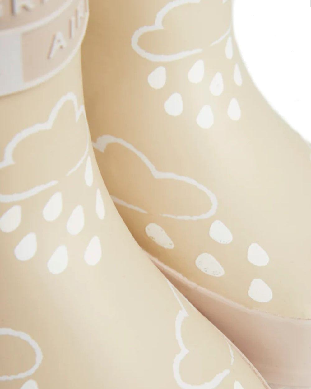 Stone coloured Grass &amp; Air Childrens Colour-Changing Wellies on white background 