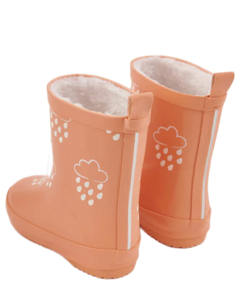 Volcanic Orange coloured Grass &amp; Air Childrens Colour-Changing Wellies on white background 