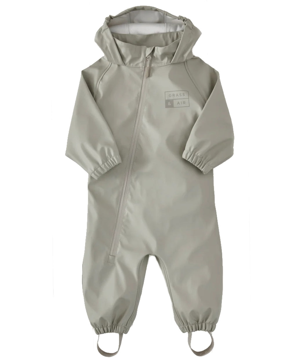 Geothermal Grey coloured Grass &amp; Air Childrens Puddle Suit on white background 