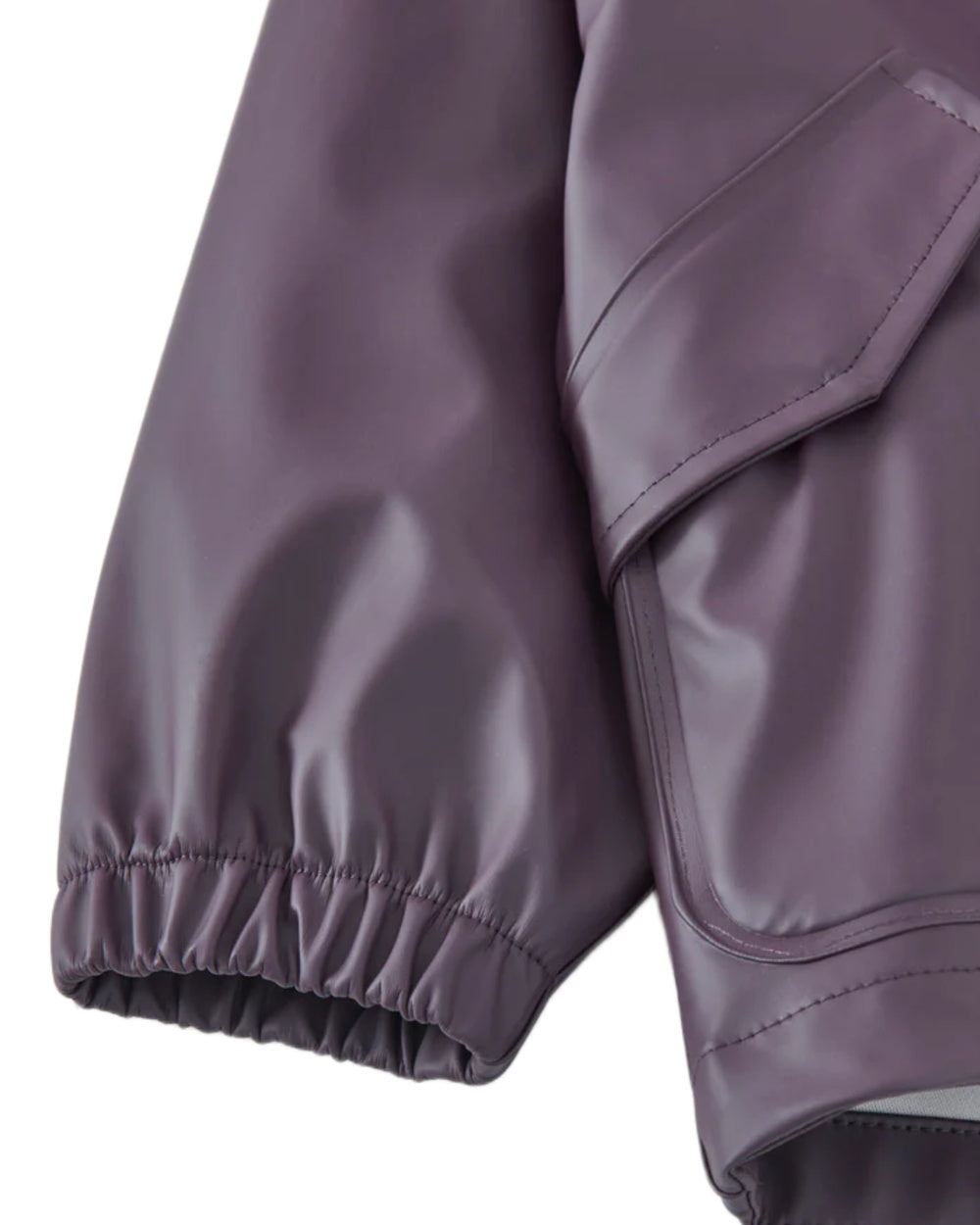 Amethyst Purple coloured Grass &amp; Air Childrens Rainster Jacket on white background 