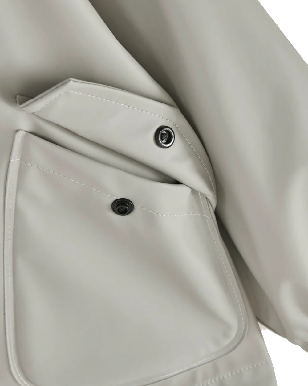 Geothermal Grey coloured Grass &amp; Air Childrens Rainster Jacket on white background 