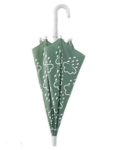 Khaki Green coloured Grass &amp; Air Little Kids Colour-Revealing Umbrella on white background 