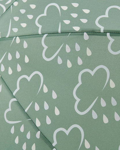 Khaki Green coloured Grass &amp; Air Little Kids Colour-Revealing Umbrella on white background 