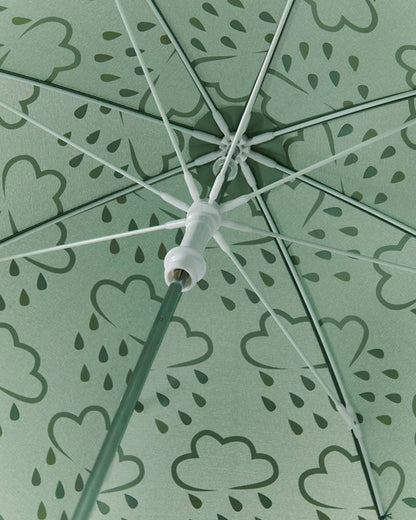Khaki Green coloured Grass &amp; Air Little Kids Colour-Revealing Umbrella on white background 