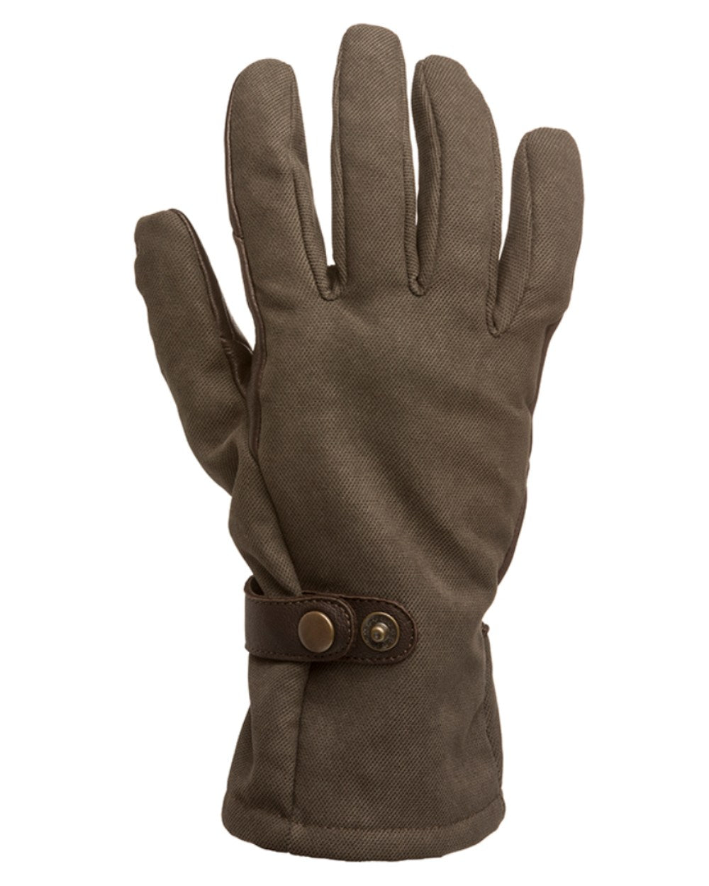 Green/Brown Coloured Laksen Edmonton Gloves On A White Background