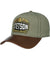 Green/Brown coloured Stetson Army Trucker Cap on White background #colour_army