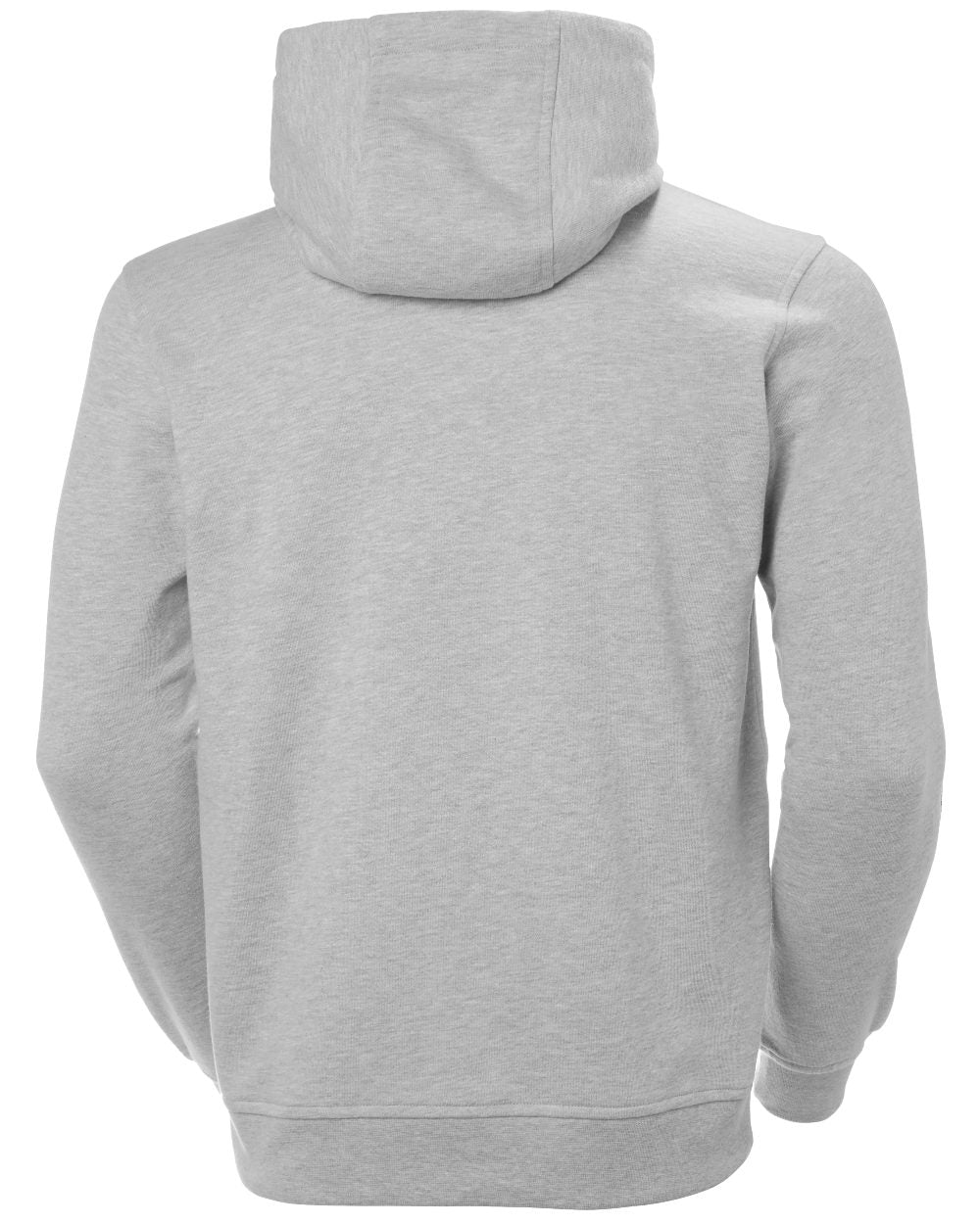 Grey Melange Coloured Helly Hansen Mens Logo Hoodie On A White Background 