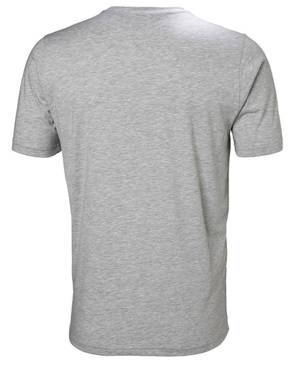 Grey Melange Coloured Helly Hansen Mens Logo T-Shirt On A White Background 