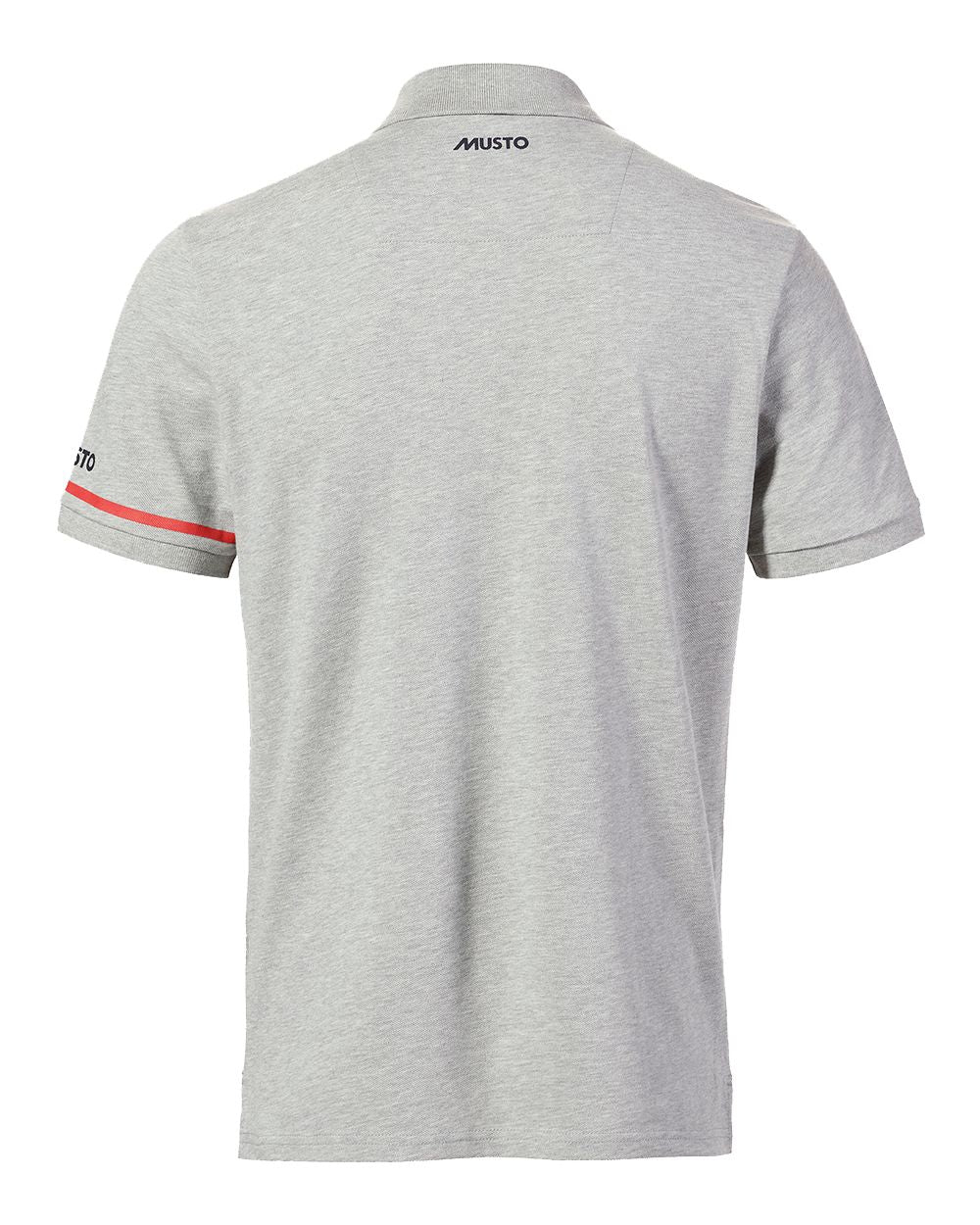 Grey Melange Coloured Musto Mens Red Yacht Short Sleeve Polo Shirt On A White Background 