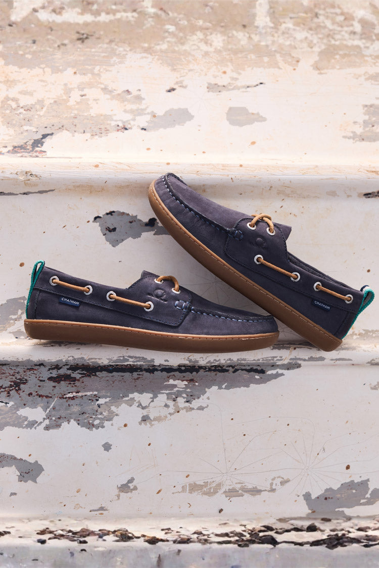 Catham Deck Shoes on coloured background