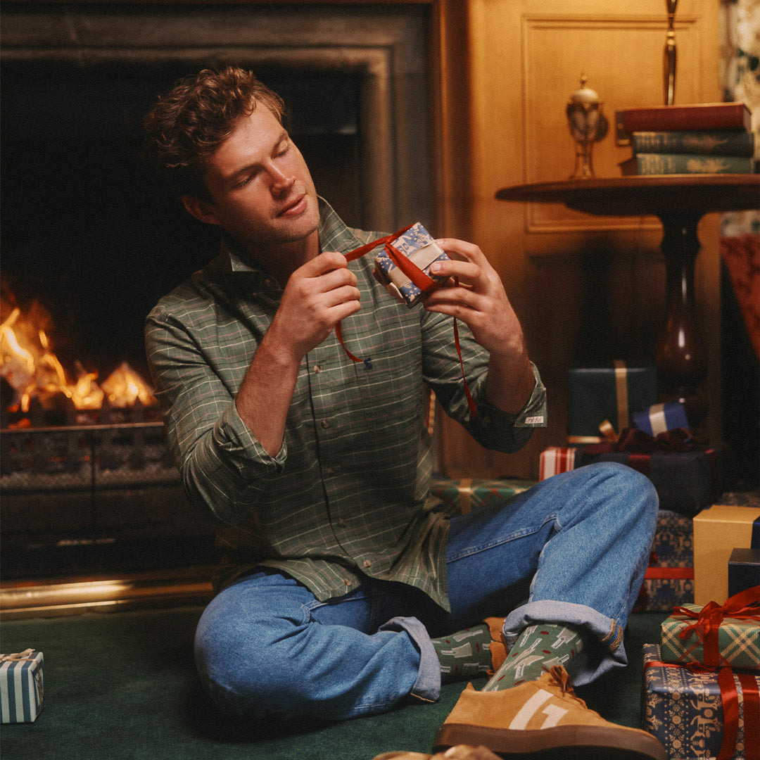 Mens Christmas Gift for Him - Male model in Christmas setting